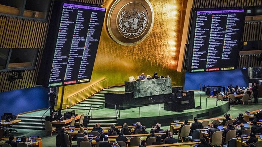 ‘হামাসমুক্ত স্বাধীন ফিলিস্তিন’ গঠনের প্রস্তাব পাশ জাতিসংঘে