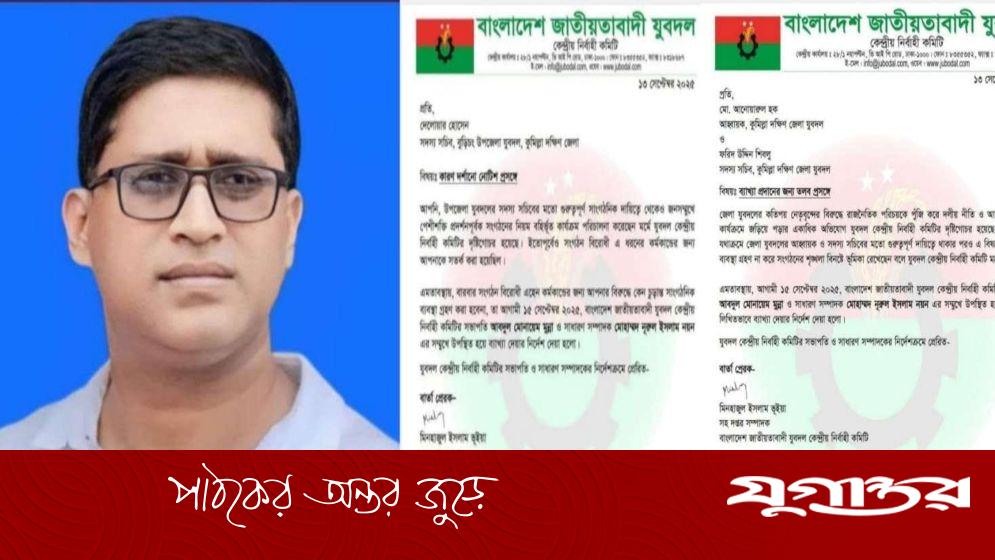সেই যুবদল নেতাকে ফের শোকজ, জেলা কমিটিকে তলব