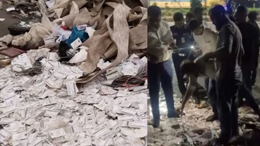 রাস্তার পাশ থেকে উদ্ধার এনআইডিগুলো বাতিল ছিল