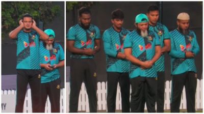 ভারত ম্যাচের আগে অন্য ভূমিকায় নাসুম, আজান দিলেন মাঠে দাঁড়িয়ে