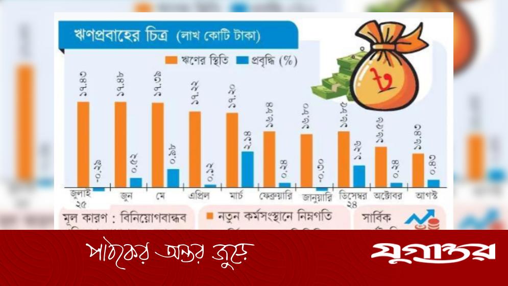 বেসরকারি খাতে ঋণ প্রবাহ নেতিবাচক