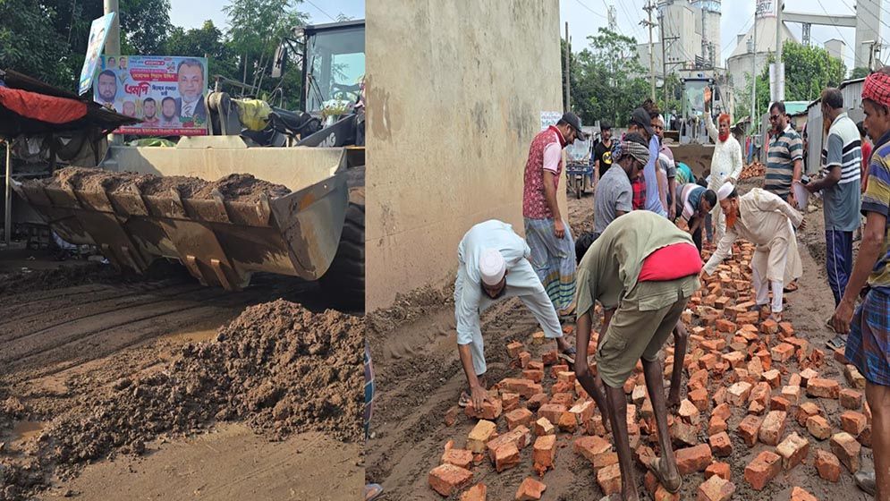 সোনারগাঁয়ে বিএনপি নেতা মান্নানের ব্যক্তিগত উদ্যোগে জরাজীর্ণ সড়ক সংস্কার