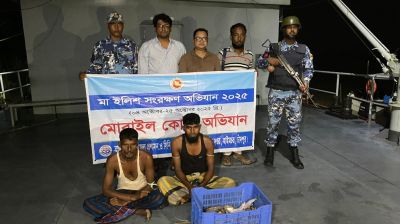 মেঘনায় ইলিশ শিকারের দায়ে দুই জেলের কারাদণ্ড