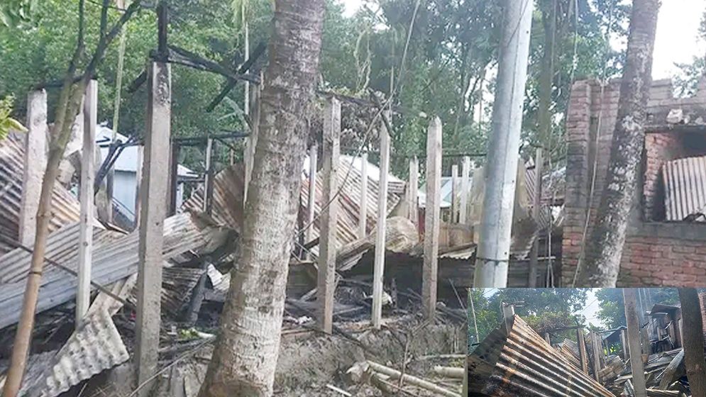 আগুনে পুড়ল দুই পরিবারের ১১ ঘর