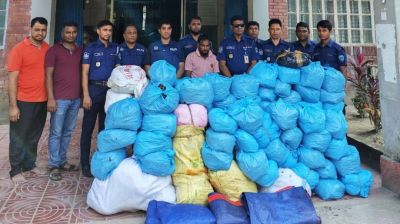 ইউপি সদস্যের বাড়ির ছাদ থেকে ১০০ কেজি গাঁজা উদ্ধার