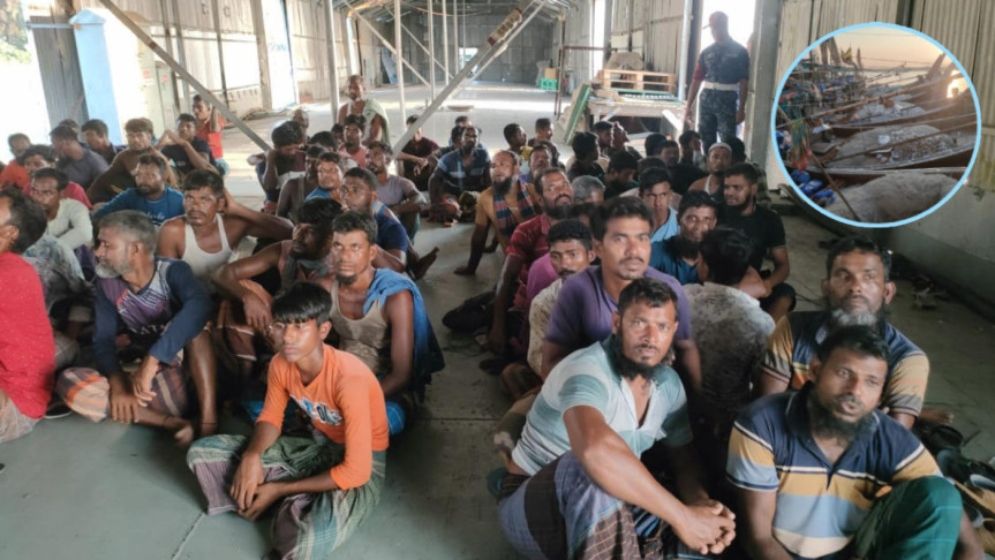 বঙ্গোপসাগর থেকে ৬ ট্রলারসহ ১০৪ জেলে গ্রেফতার