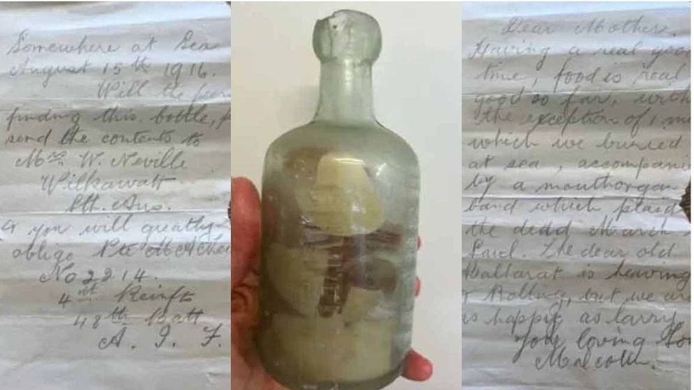 সৈকতে মিলল প্রথম বিশ্বযুদ্ধের সময় লেখা ২ সেনার ‘আবেগঘন’ বোতলবন্দি চিঠি