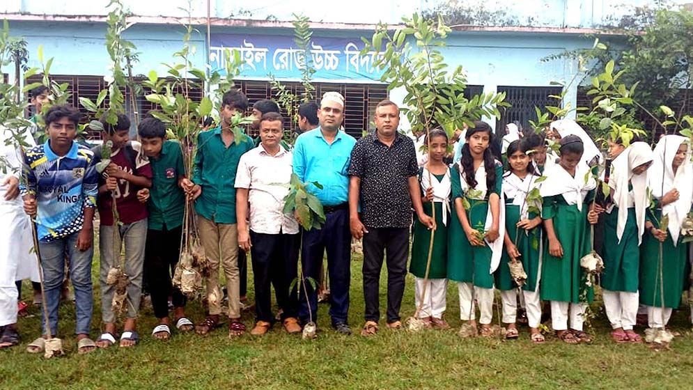 নান্দাইলে স্বজন সমাবেশের উদ্যোগে ৫০০ গাছের চারা বিতরণ
