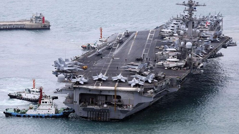 দক্ষিণ কোরিয়ার বন্দরে মার্কিন পারমাণবিক বিমানবাহী রণতরী