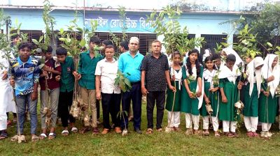 নান্দাইলে স্বজন সমাবেশের উদ্যোগে ৫০০ গাছের চারা বিতরণ