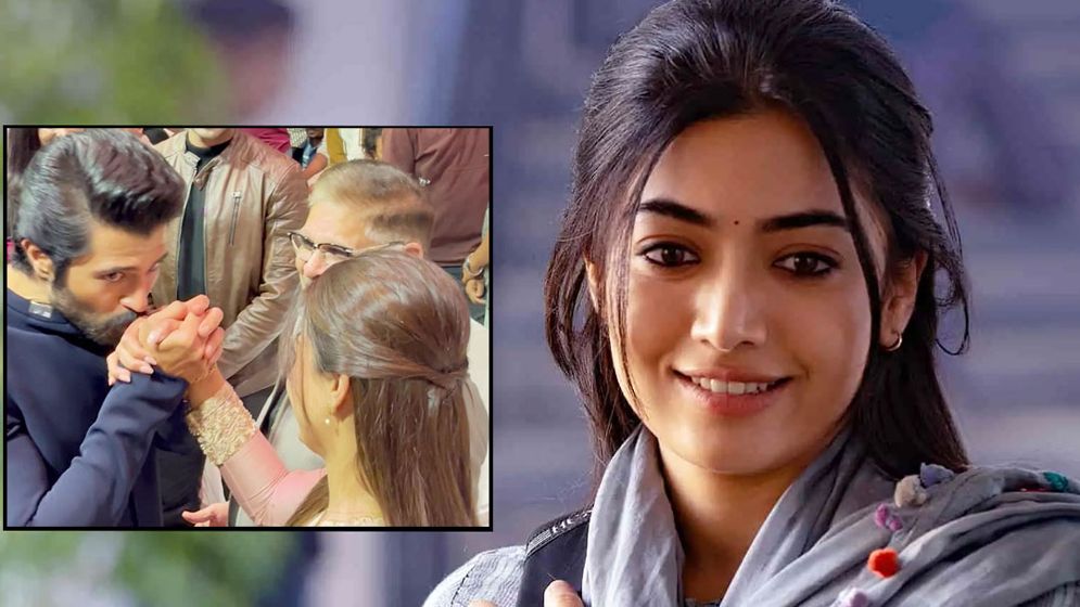 ভরা মঞ্চে প্রেমিকা রাশমিকার হাতে চুমু খেলেন বিজয়