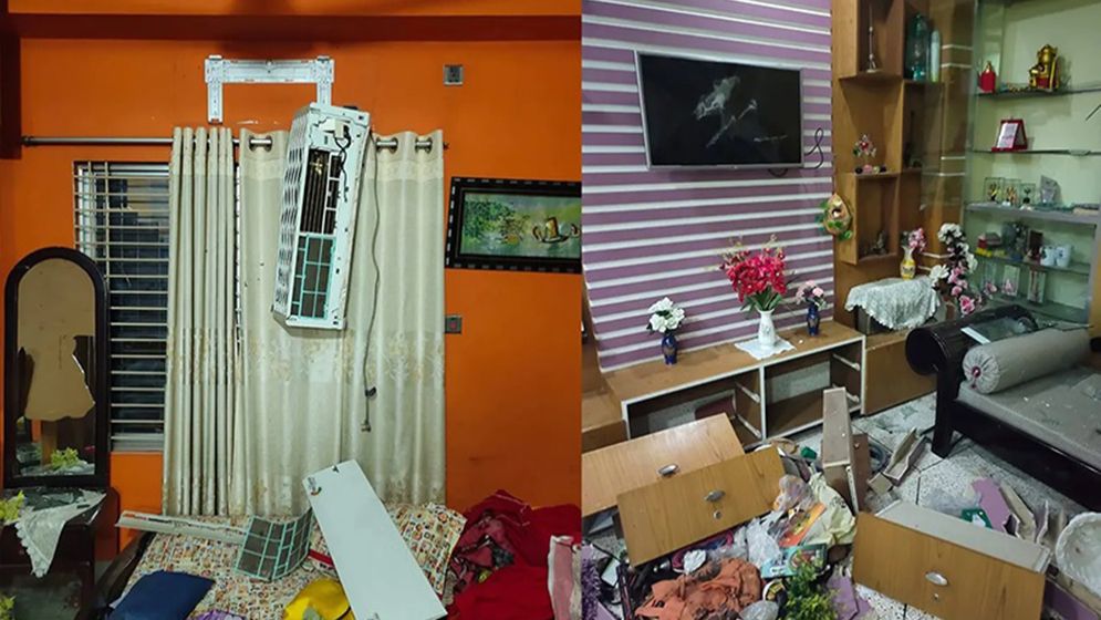 নিষিদ্ধ ছাত্রলীগ নেতার বাড়িতে ভাঙচুর-ককটেল বিস্ফোরণ, মাকে হাতুড়িপেটা