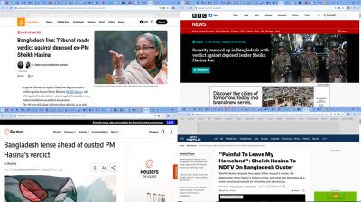 আন্তর্জাতিক গণমাধ্যমে হাসিনার মামলার রায়