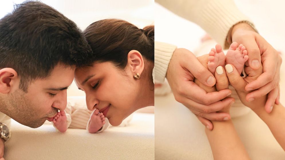 প্রথমবারের মতো ছেলের ছবি দেখালেন পরিণীতি–রাঘব দম্পতি