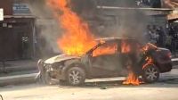 বিএনপি প্রার্থীর বহরে থাকা গাড়িতে অগ্নিকাণ্ড