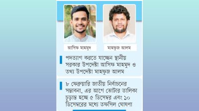 দুই উপদেষ্টার পদত্যাগ আগামী সপ্তাহে