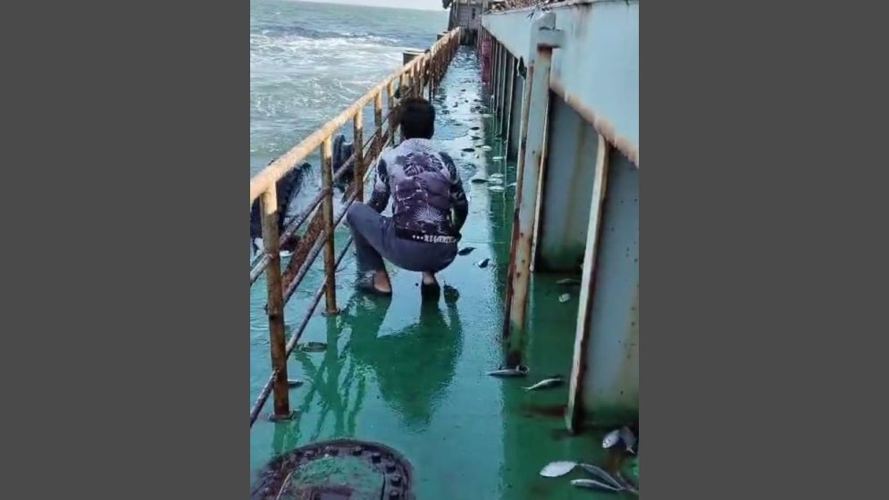 গভীর সমুদ্রে জাহাজে লাফিয়ে উঠল ৩ মণ ইলিশ