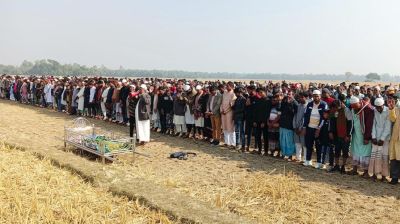 অশ্রুসিক্ত নয়নে শিশু সাজিদকে বিদায় জানাল এলাকাবাসী