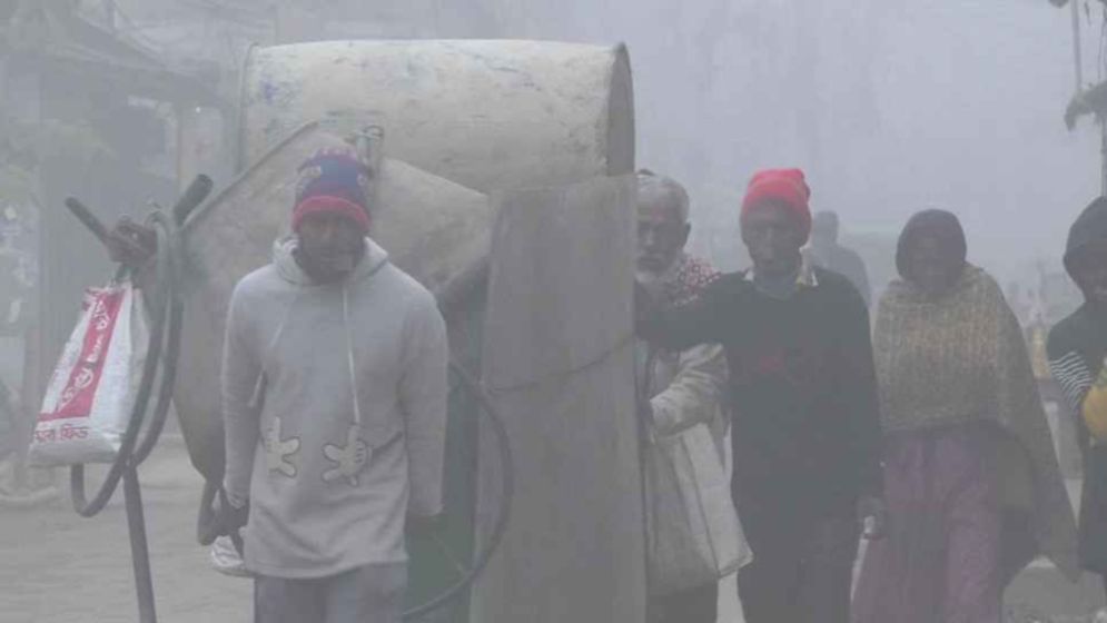 দেখা নেই সূর্যের, বৃষ্টির মতো ঝরছে কুয়াশা