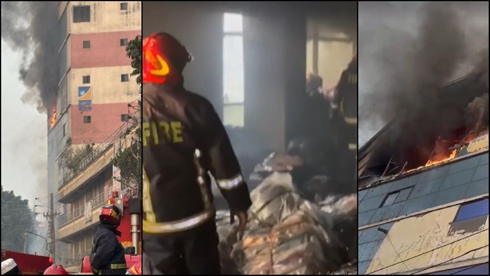 বাবুবাজারের ১৪ তলা ভবনে আগুন