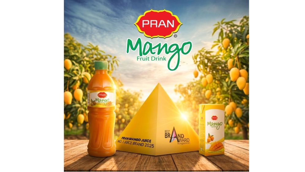 জুস ক্যাটাগরিতে দেশসেরা ব্র্যান্ডের পুরস্কার পেল প্রাণ ম্যাংগো