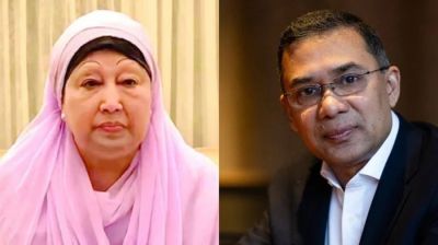 মাকে দেখে হাসপাতাল থেকে বের হয়েছেন তারেক রহমান