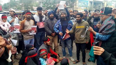 হাদি হত্যার বিচার দাবিতে নবাবগঞ্জে ইনকিলাব মঞ্চের বিক্ষোভ