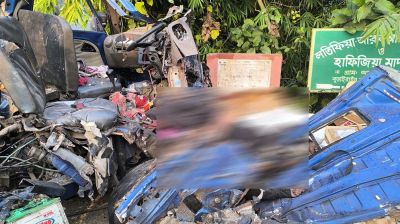 ছাতকে বাস–পিকআপ মুখোমুখি সংঘর্ষে চালক নিহত