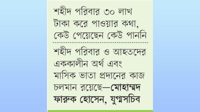 প্রতিশ্রুতির বাস্তবায়ন চায় শহীদ পরিবার