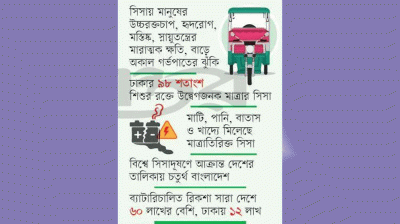 বছরে তৈরি হচ্ছে ৫ লাখ টন সিসাজনিত বর্জ্য