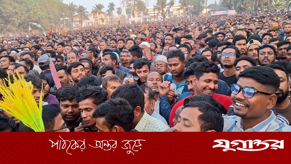 রংপুরে তারেক রহমানের জনসভাস্থল জনসমুদ্র