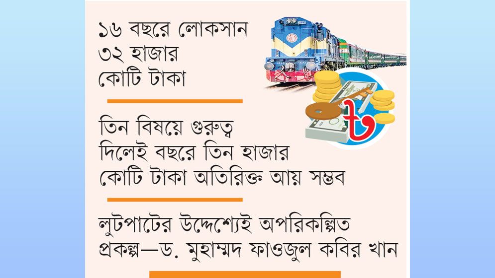 সোয়া লাখ কোটি টাকার উন্নয়নেও তিমিরে রেল