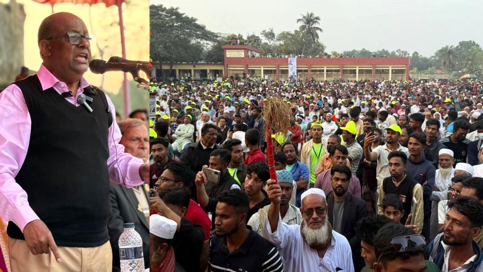 বিএনপি প্রার্থী রেদোয়ান আহমেদের নির্বাচনি সভায় জনতার ঢল