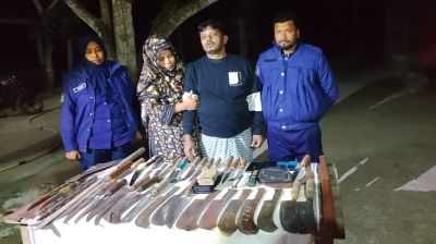 শরীয়তপুরে অস্ত্রসহ সাবেক ইউপি চেয়ারম্যান ও তার স্ত্রী আটক