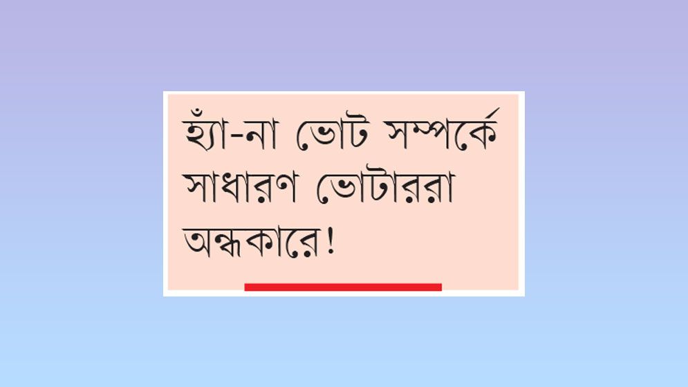 ‘গণভোট কুনডারে কয় জানি না’