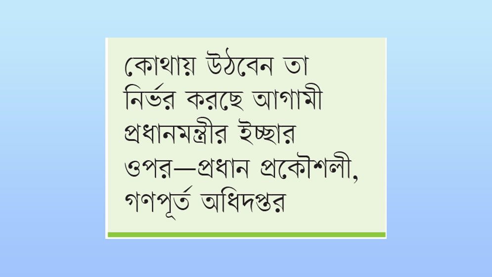 নতুন প্রধানমন্ত্রীর বাসভবনের তথ্য নেই গণপূর্তে