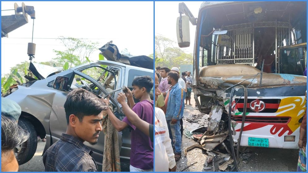 গৌরনদীতে বাস-মাইক্রোর সংঘর্ষে দুজন নিহত