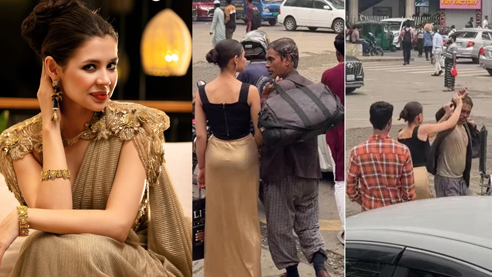 ঢাকার রাস্তায় পথচারীকে পেটালেন রাশিয়ান নারী মডেল