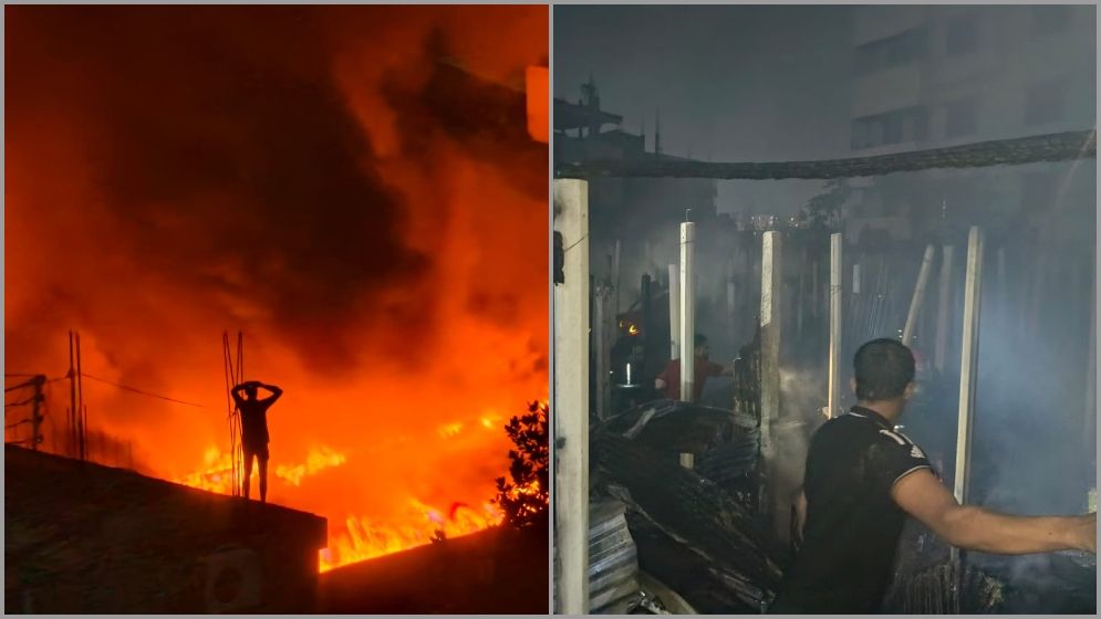 তুরাগের বস্তিতে ভয়াবহ আগুন, ৩০ ঘর পুড়ে ছাই