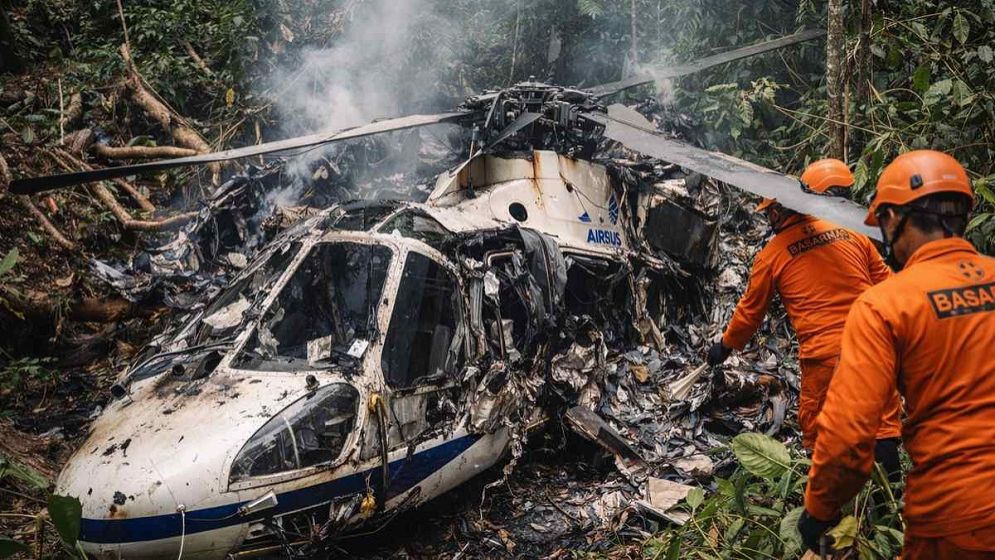 ইন্দোনেশিয়ায় যাত্রীবাহী হেলিকপ্টার বিধ্বস্ত, নিহত সবাই
