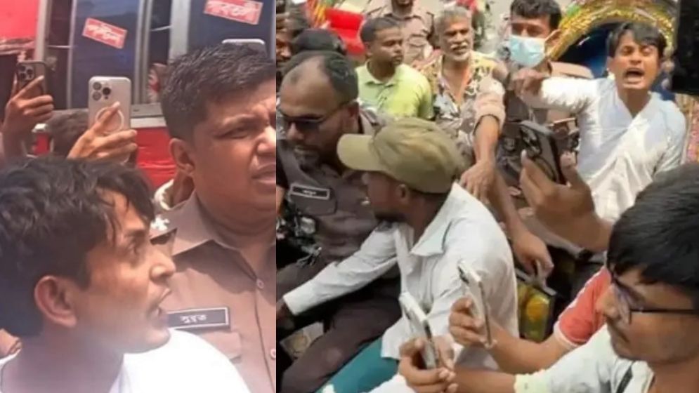 রাশেদ প্রধানের বাসার সামনে বিক্ষোভ, পিএস জনি নন্দীকে সরিয়ে নিল পুলিশ