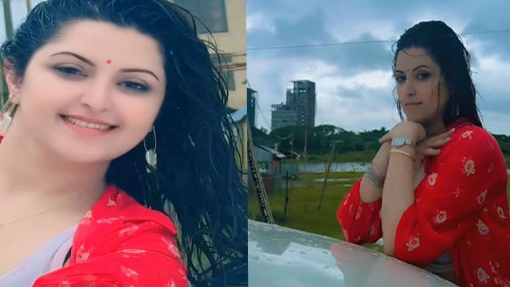 বৈশাখে বৃষ্টির ছোঁয়ায় সিক্ত পরীমনি