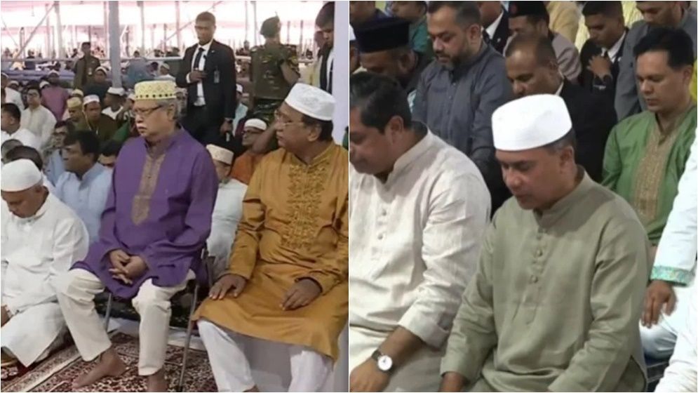 প্রধান জামাতে নামাজ আদায় করলেন রাষ্ট্রপতি ও প্রধানমন্ত্রী