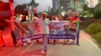 ভোরে শরীয়তপুরে স্বেচ্ছাসেবক লীগের মিছিল