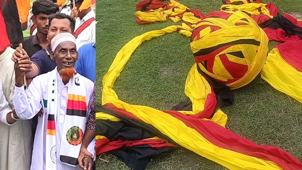 সাড়ে ৭ কিলোমিটার জার্মানি পতাকা প্রদর্শন, ফের উন্মাদনায় মাতলেন সেই কৃষক