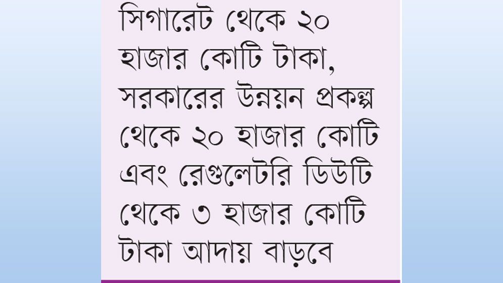 কর আসবে যেসব খাত থেকে