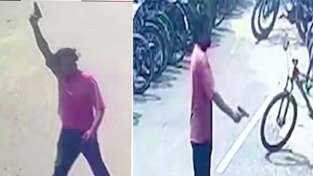 দিনদুপুরে অস্ত্র উঁচিয়ে গুলি, যুবকের ভিডিও ভাইরাল
