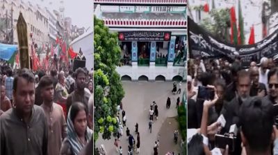 হোসেনি দালান থেকে বের হয়েছে তাজিয়া মিছিল