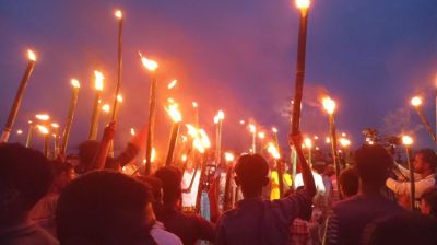 তিস্তা মহাপরিকল্পনা একনেকে অনুমোদনের দাবিতে তিস্তা পাড়ে আলোর মিছিল