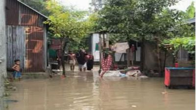 দৌলতদিয়ায় জলাবদ্ধতায় শতাধিক পরিবারের দুর্ভোগ